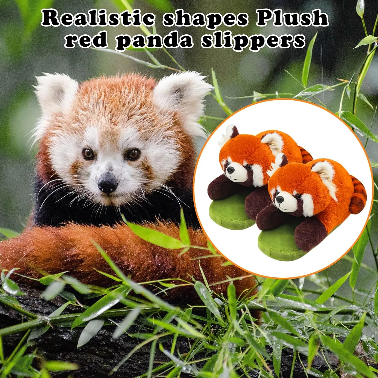 Openhaha Animal Slippers - Cute Fluffy Non-slip Raccoon Gifts for Women, Men