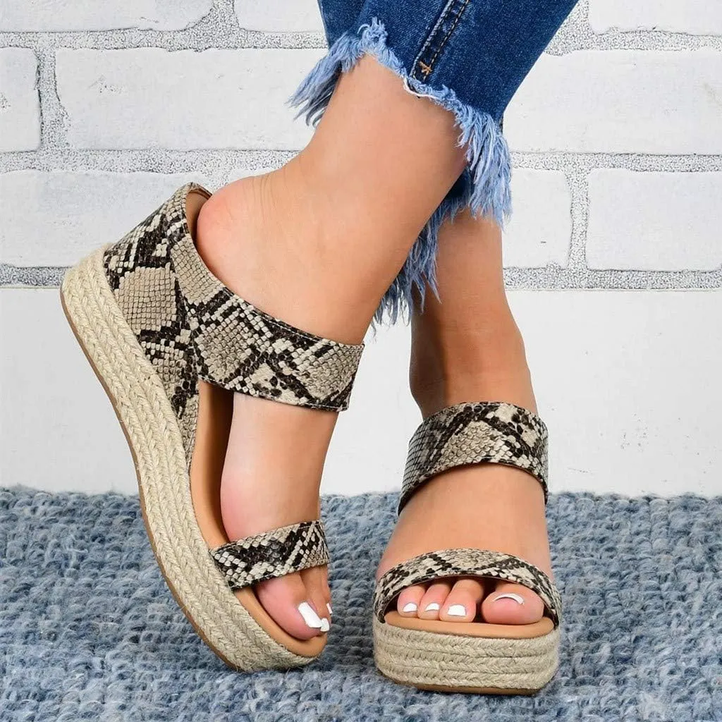 Orthopedic Sandals for Women Casual Summer Wedge Sandals for Women Dressy Open Toe Platform Wedges Buckle Ankle Strap Leather Sandals Espadrilles Beach Heels Sandal Strappy Slip on