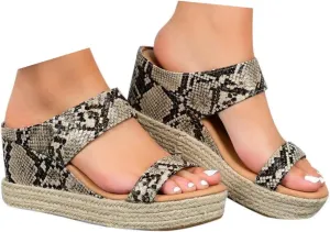 Orthopedic Sandals for Women Casual Summer Wedge Sandals for Women Dressy Open Toe Platform Wedges Buckle Ankle Strap Leather Sandals Espadrilles Beach Heels Sandal Strappy Slip on
