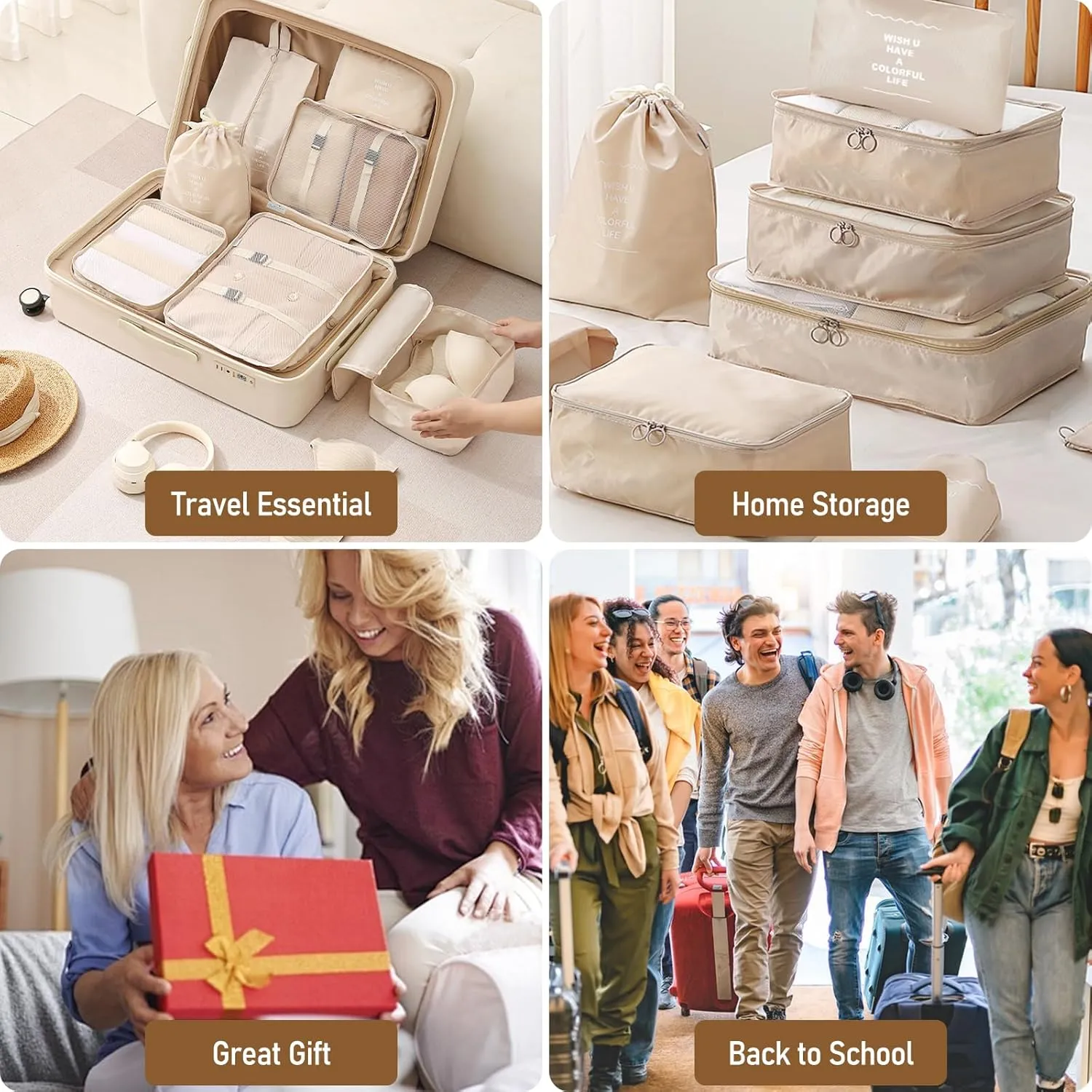 Packing Cubes - 10 Set Luggage Organizer Bags for Family, Mesh Breathable Travel Packing Cubes for Suitcases, Durable Travel Essentials Bags Set