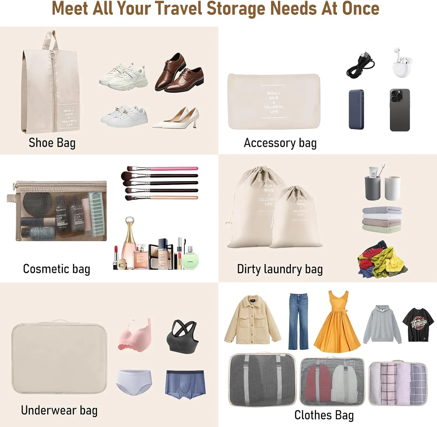 Packing Cubes - 10 Set Luggage Organizer Bags for Family, Mesh Breathable Travel Packing Cubes for Suitcases, Durable Travel Essentials Bags Set