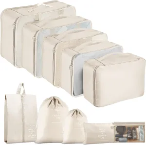 Packing Cubes - 10 Set Luggage Organizer Bags for Family, Mesh Breathable Travel Packing Cubes for Suitcases, Durable Travel Essentials Bags Set