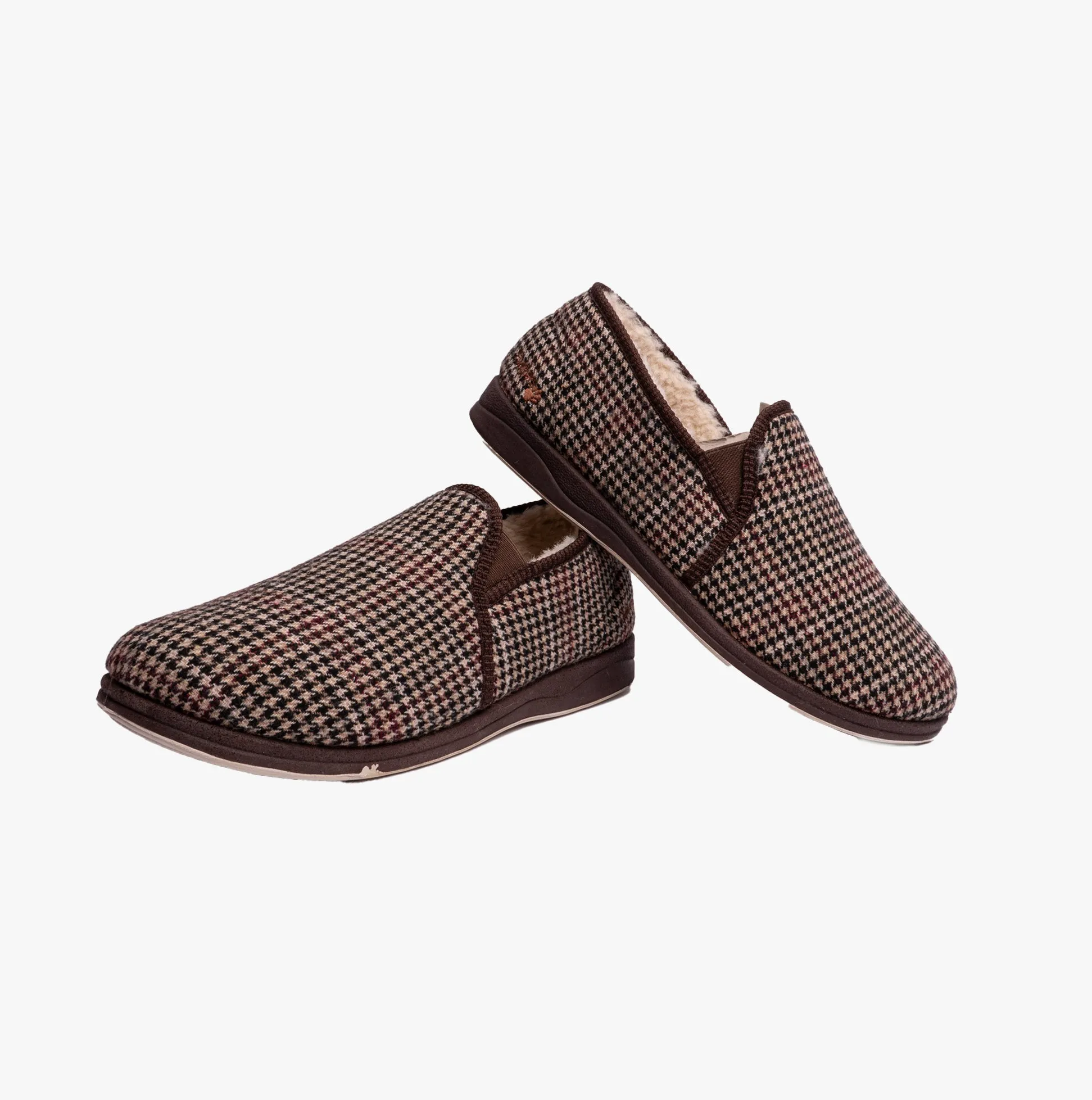 Padders ALBERT 2 Mens (G Fit) Slippers Brown Hounds Tooth