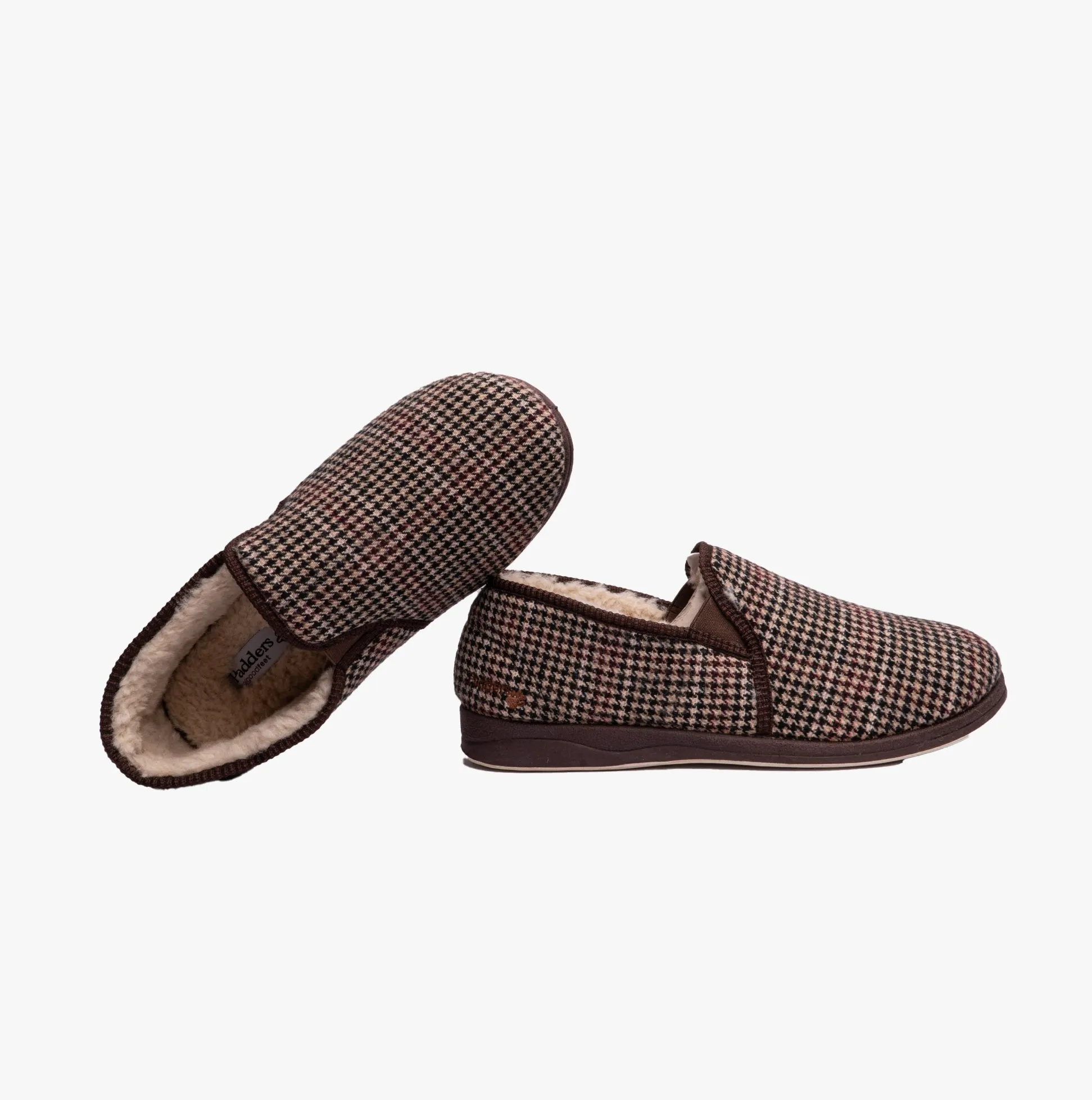 Padders ALBERT 2 Mens (G Fit) Slippers Brown Hounds Tooth