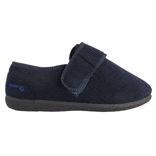 Padders Extra Wide Fit Velcro Slippers - Oliver - Navy