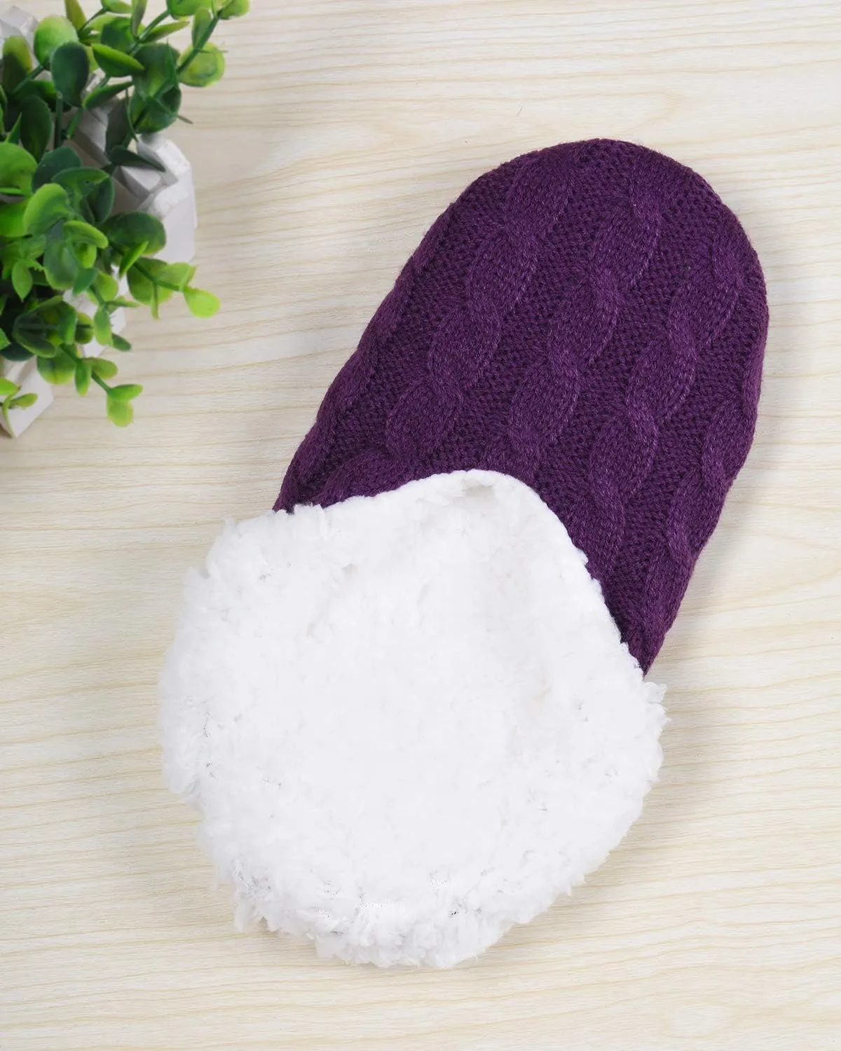Panda Bros 2 Pairs Slipper Socks For Women With Grippers, Fuzzy Womens Slipper Socks With Non Slip Bottoms, Cozy Warm House Slippers
