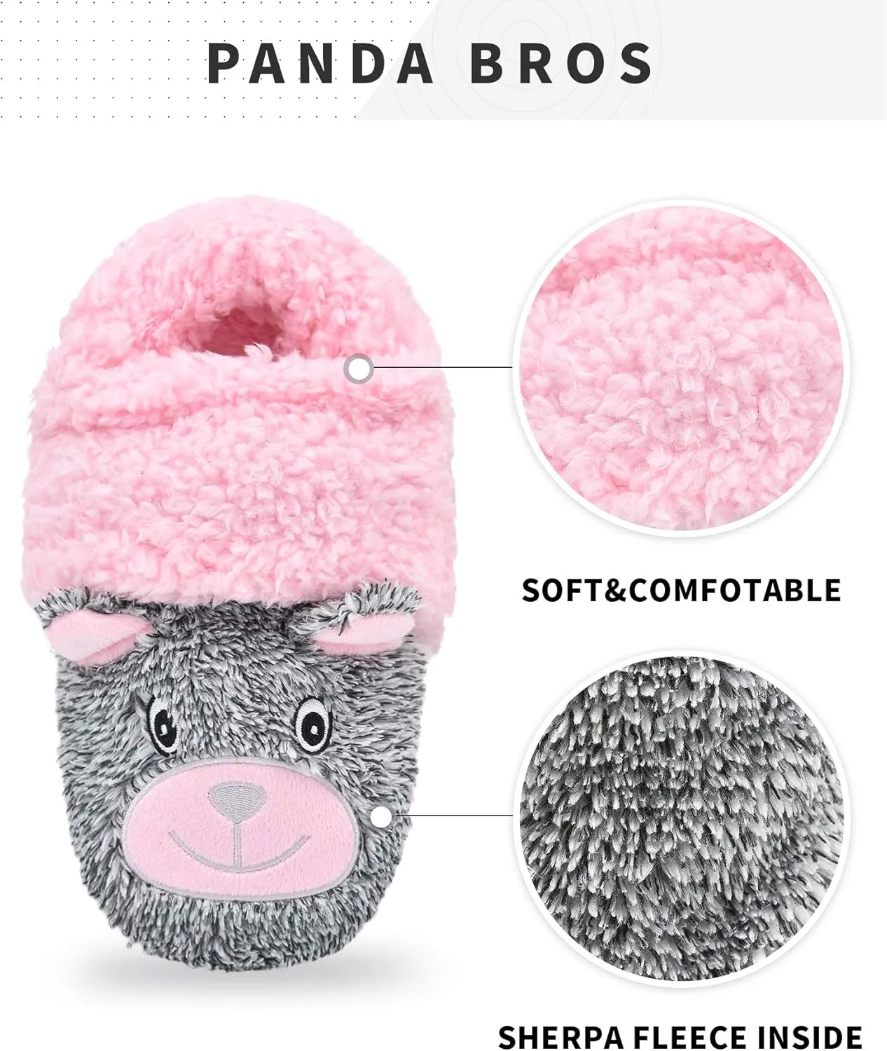 Panda Bros Slipper Socks for Women Cozy Warm Lined Fuzzy Sock Slippers Indoor Booties with Non Slip Grippers
