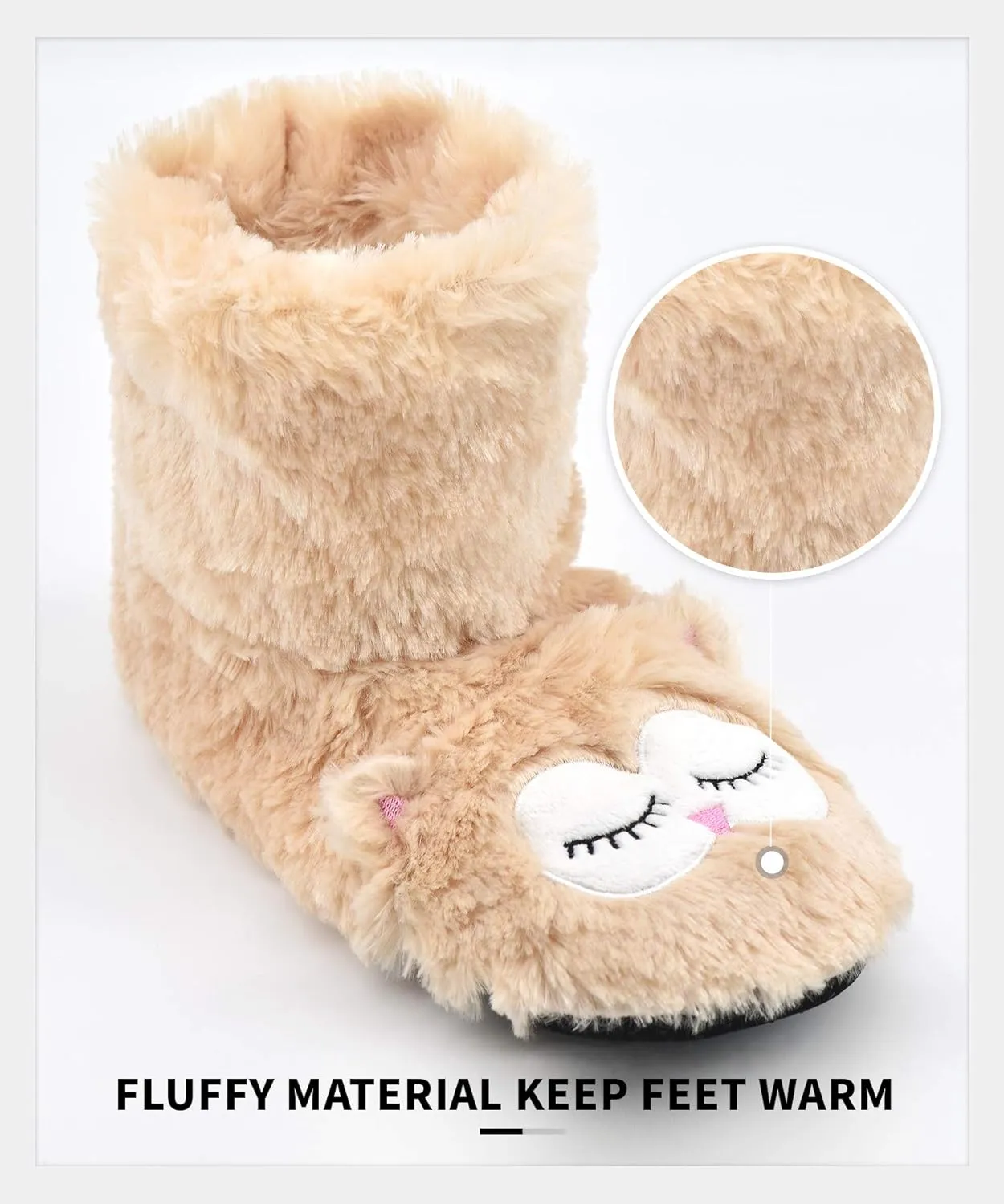 Panda Bros Slipper Socks for Women Cozy Warm Lined Fuzzy Sock Slippers Indoor Booties with Non Slip Grippers