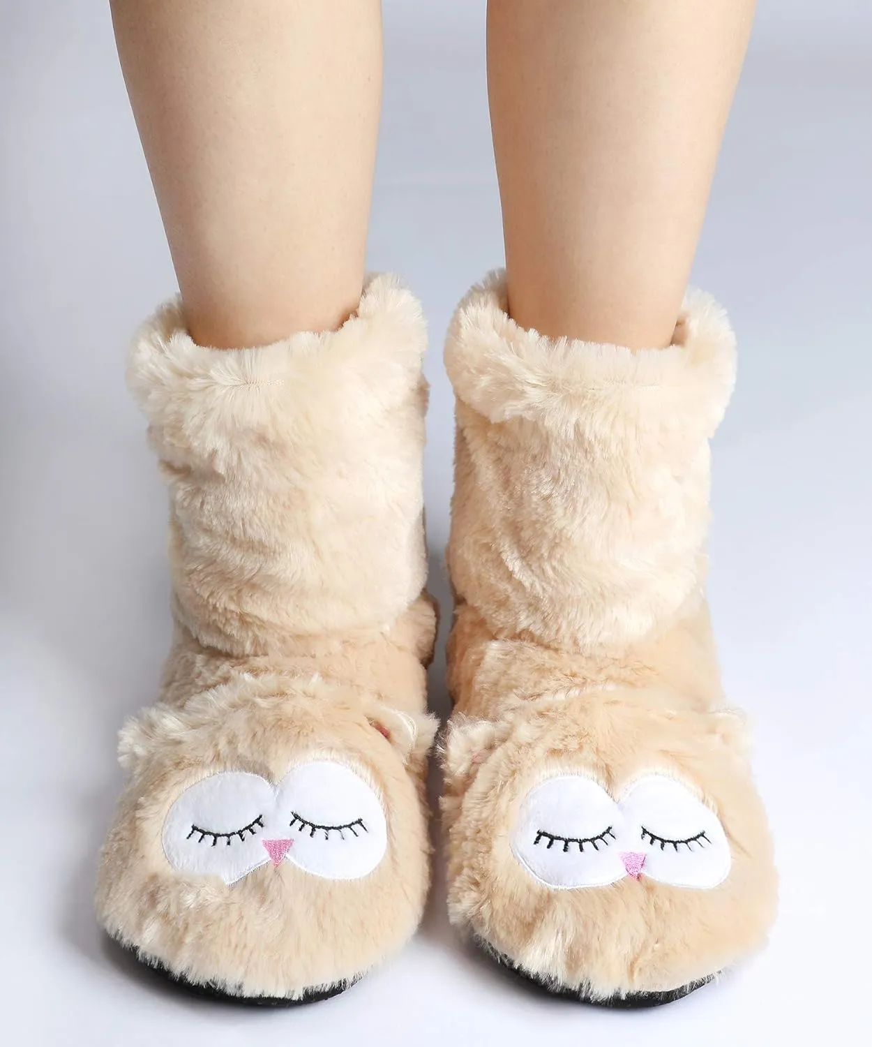 Panda Bros Slipper Socks for Women Cozy Warm Lined Fuzzy Sock Slippers Indoor Booties with Non Slip Grippers