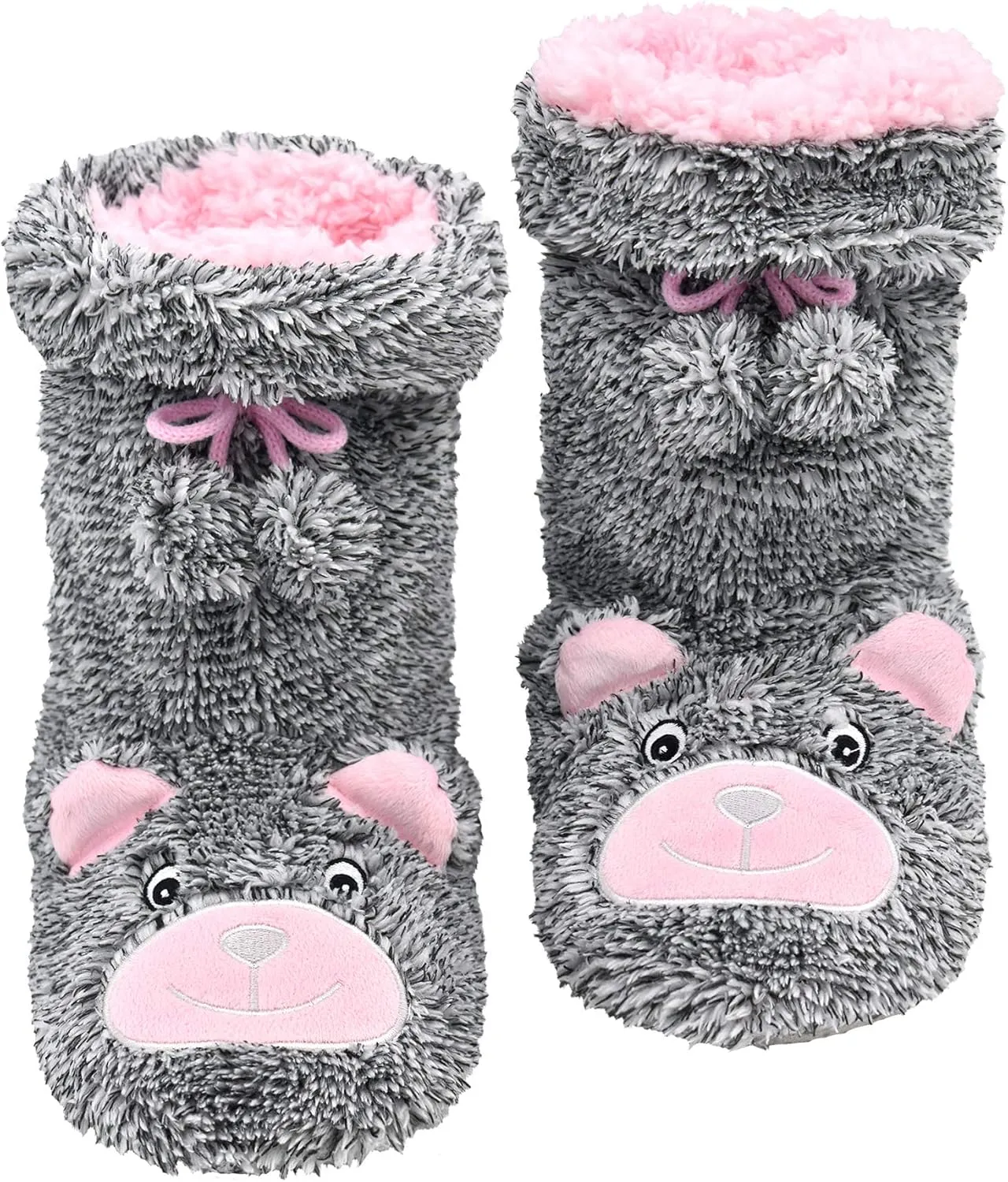 Panda Bros Slipper Socks for Women Cozy Warm Lined Fuzzy Sock Slippers Indoor Booties with Non Slip Grippers