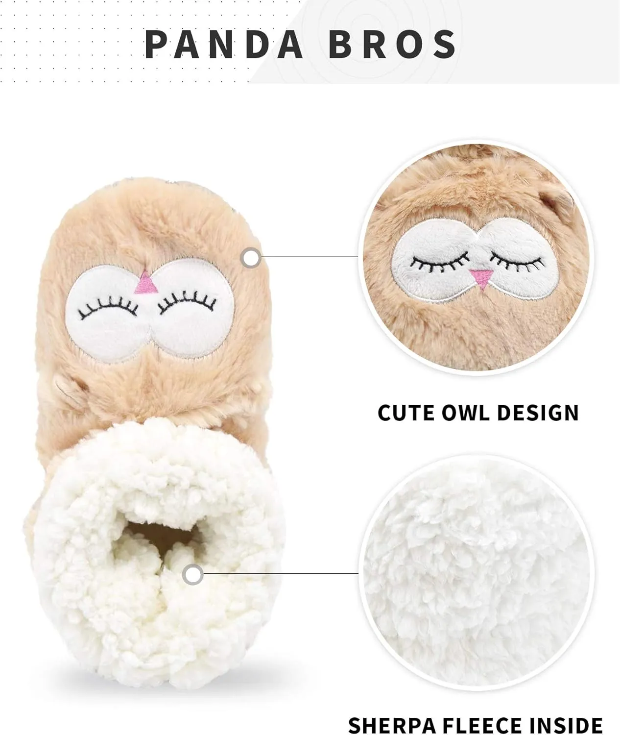 Panda Bros Slipper Socks for Women Cozy Warm Lined Fuzzy Sock Slippers Indoor Booties with Non Slip Grippers