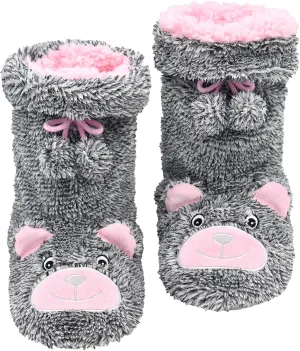 Panda Bros Slipper Socks for Women Cozy Warm Lined Fuzzy Sock Slippers Indoor Booties with Non Slip Grippers