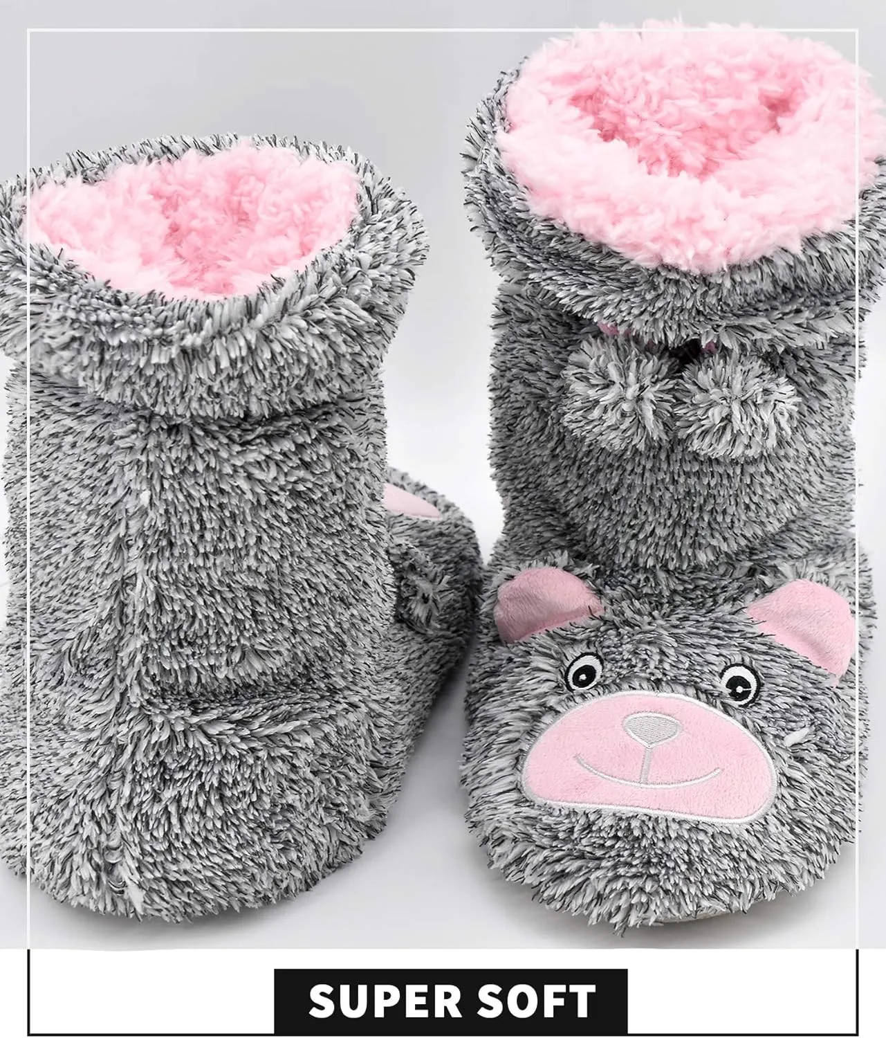 Panda Bros Slipper Socks for Women Cozy Warm Lined Fuzzy Sock Slippers Indoor Booties with Non Slip Grippers