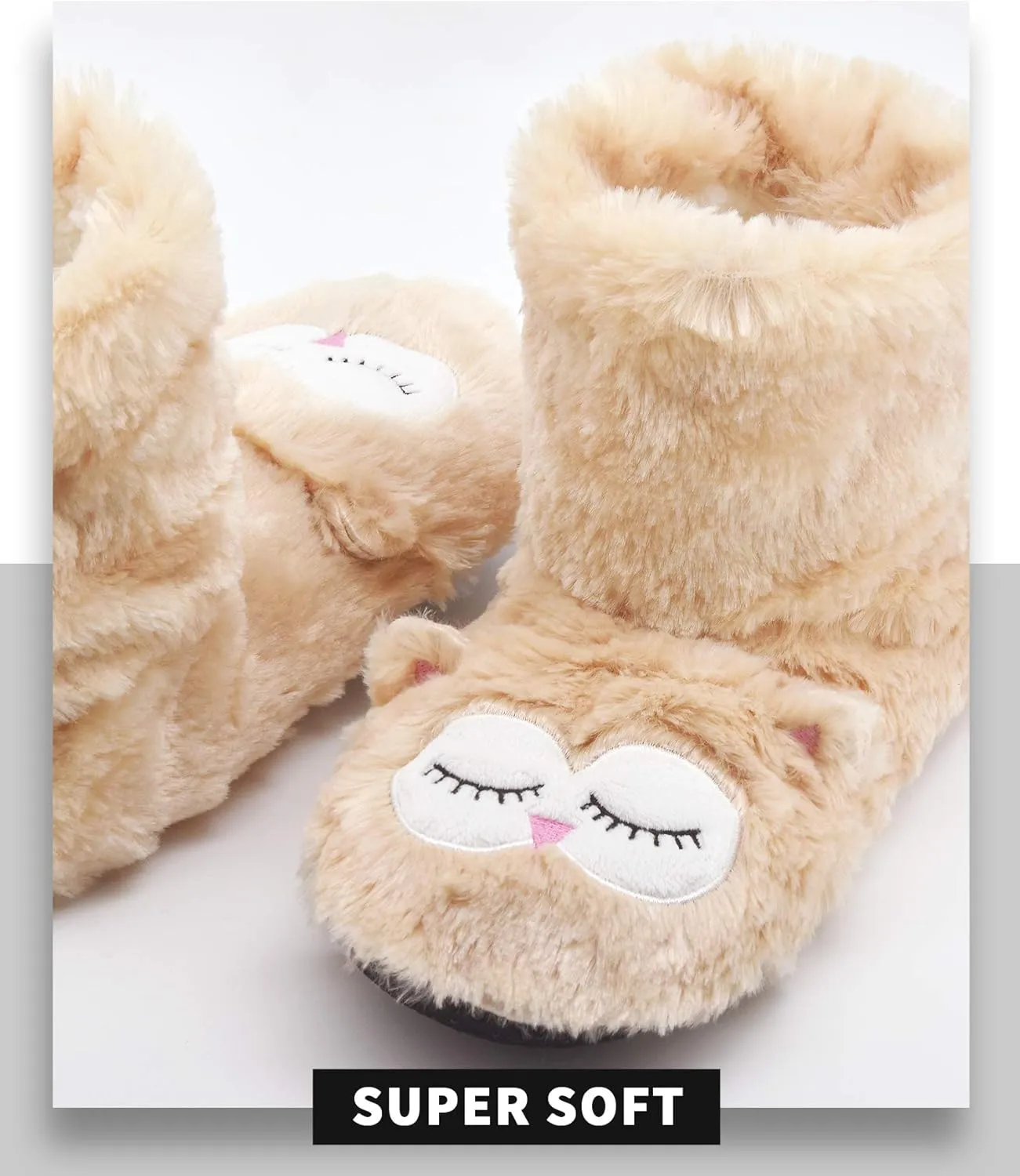 Panda Bros Slipper Socks for Women Cozy Warm Lined Fuzzy Sock Slippers Indoor Booties with Non Slip Grippers