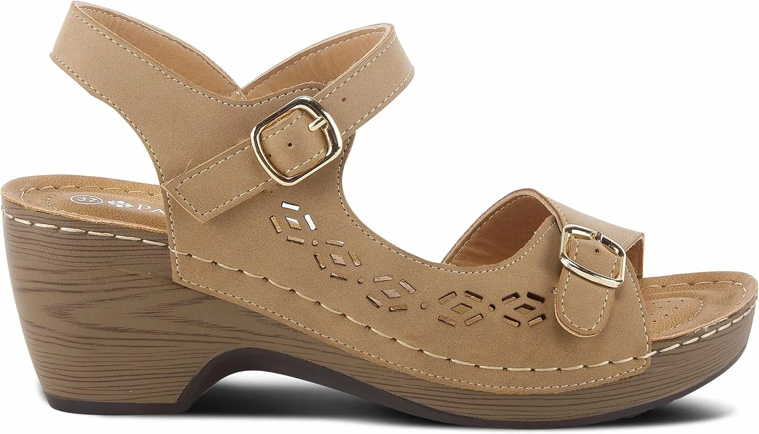 PATRIZIA Spring Step Shantay Wedge Sandals for Women - Ladies Sandals with ankle strap buckle closures - Womens Casuals Sandals for Outdoor