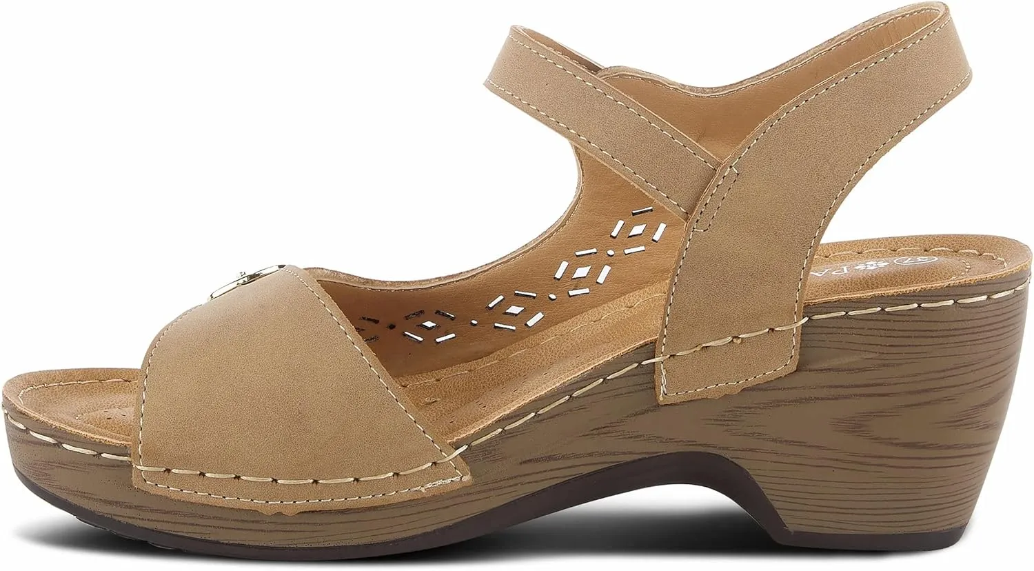 PATRIZIA Spring Step Shantay Wedge Sandals for Women - Ladies Sandals with ankle strap buckle closures - Womens Casuals Sandals for Outdoor