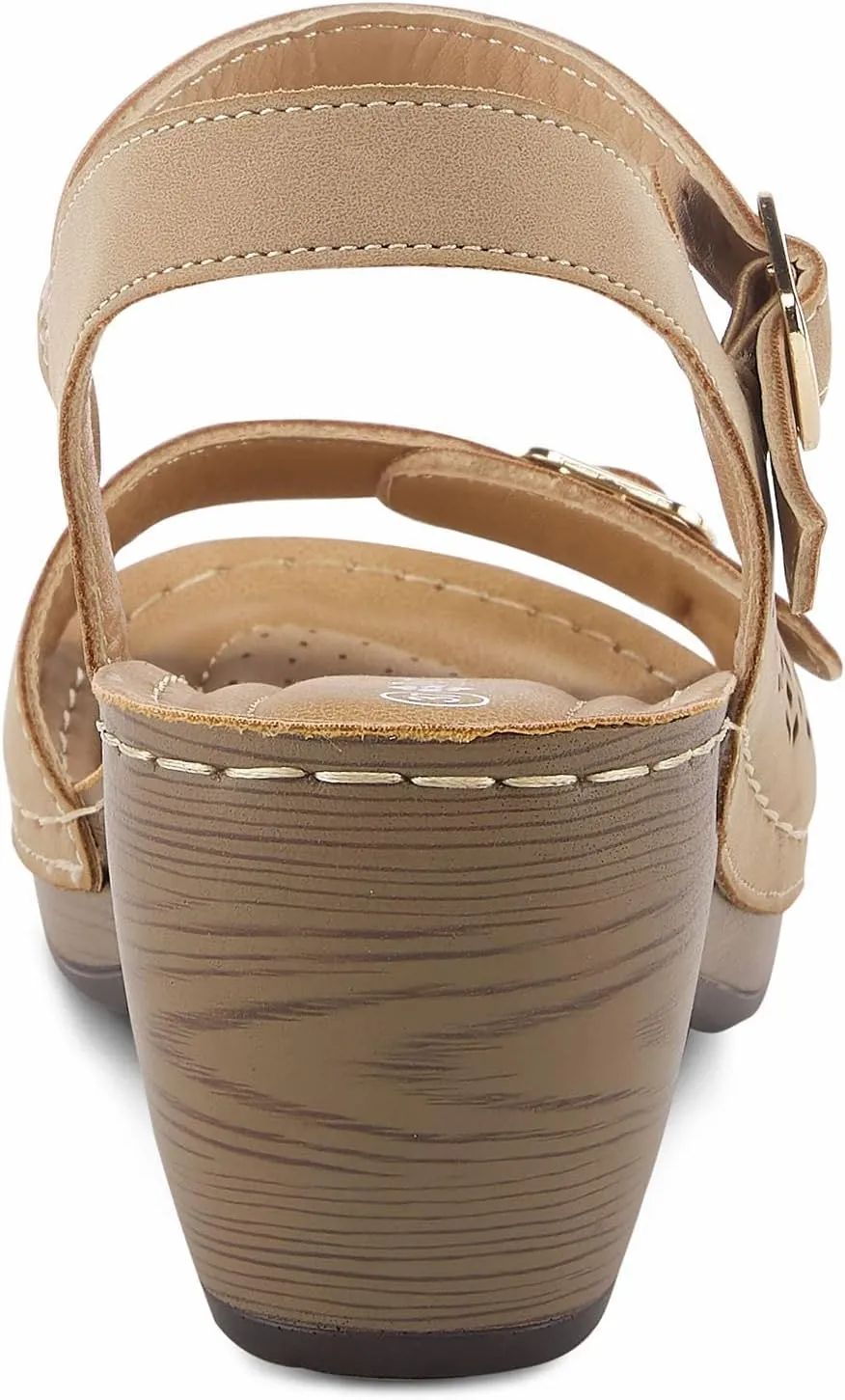 PATRIZIA Spring Step Shantay Wedge Sandals for Women - Ladies Sandals with ankle strap buckle closures - Womens Casuals Sandals for Outdoor