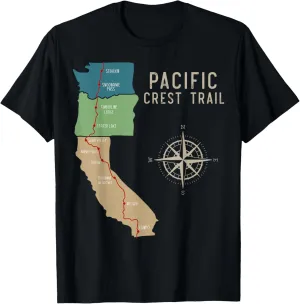 PCT - Pacific Crest Trail Hiking Map T-Shirt