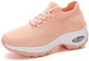 pearlzone Women's Running Shoes Breathable Air Cushion Sneakers Elastic Tennis Sneakers,Comfortable Shape Shoes for Jogging Work Running