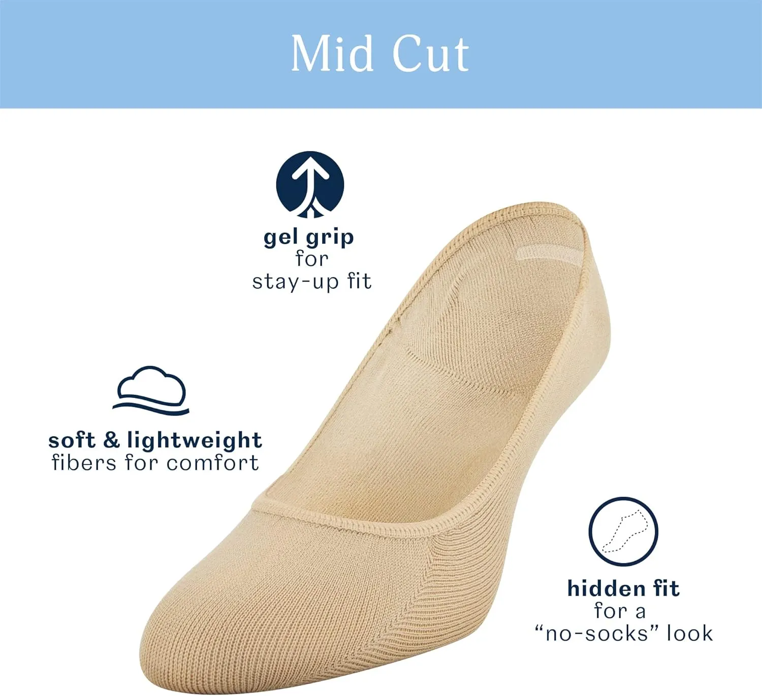 Peds Women's Lightweight Low Cut No Show Socks, Multipairs