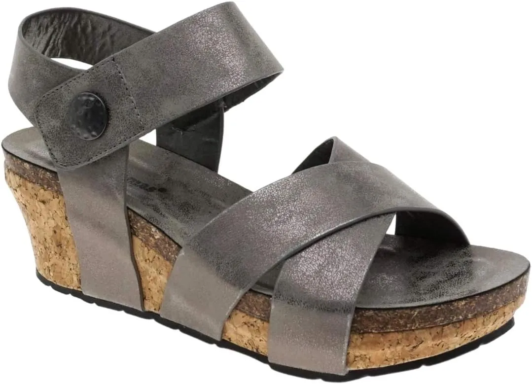 Pierre Dumas Womens Chantal-4 Wedge Sandal (7.5, Pewter)