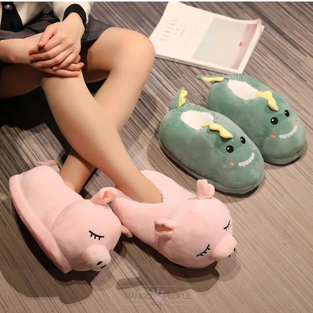 Pink Piggy Plush Slipper