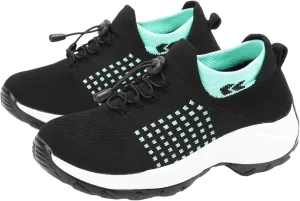 Platform Sneakers for Women Comfort Wear Orthowear Shoes Casual Mesh Breathable Streach Comfortwear Orthopedic Shoes Comfortable Slip-On Running Jogging Shoe with Arch Support