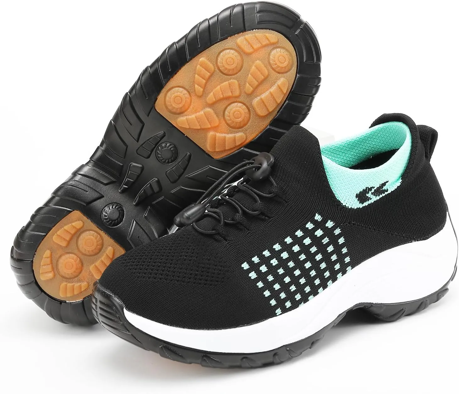Platform Sneakers for Women Comfort Wear Orthowear Shoes Casual Mesh Breathable Streach Comfortwear Orthopedic Shoes Comfortable Slip-On Running Jogging Shoe with Arch Support