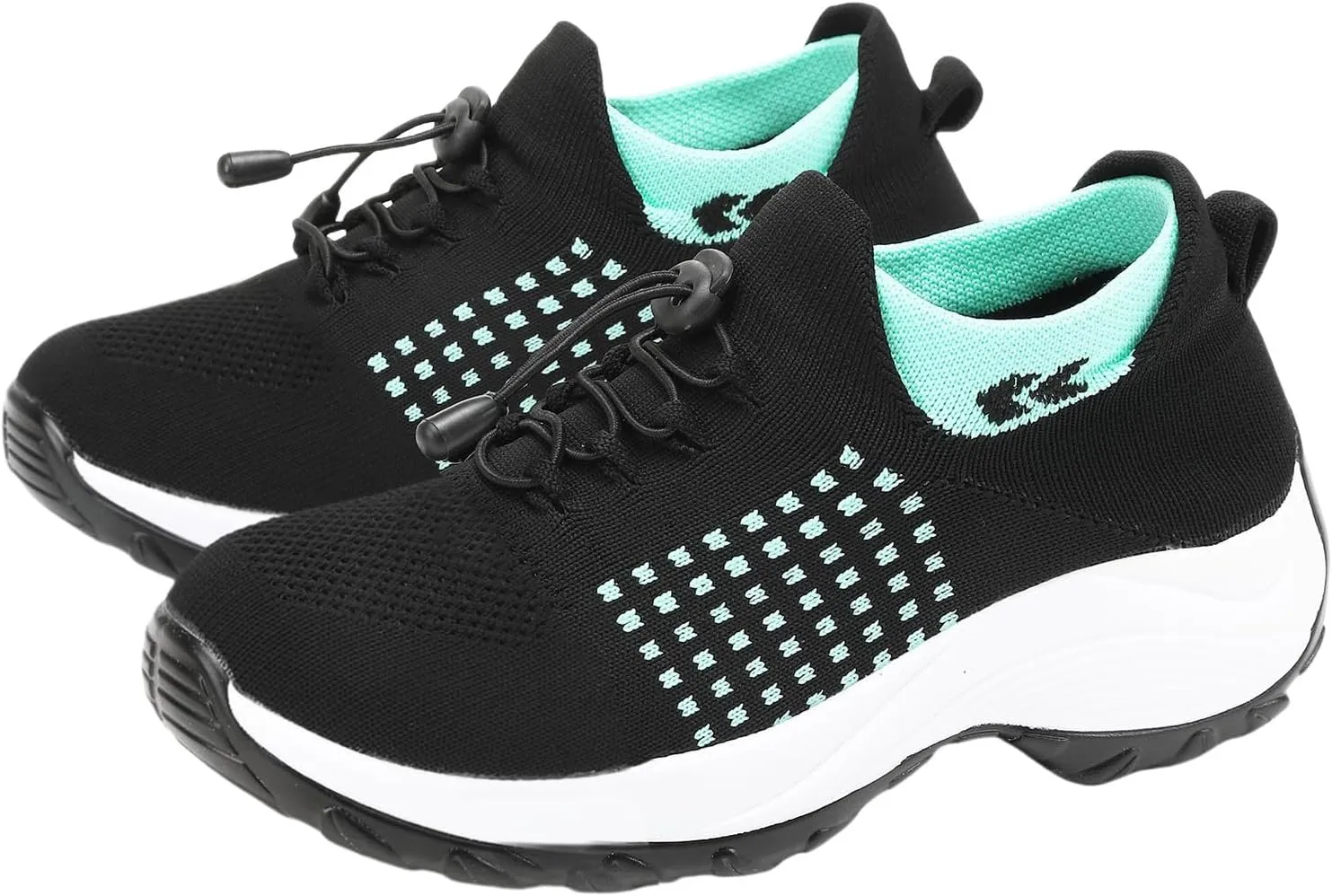Platform Sneakers for Women Comfort Wear Orthowear Shoes Casual Mesh Breathable Streach Comfortwear Orthopedic Shoes Comfortable Slip-On Running Jogging Shoe with Arch Support