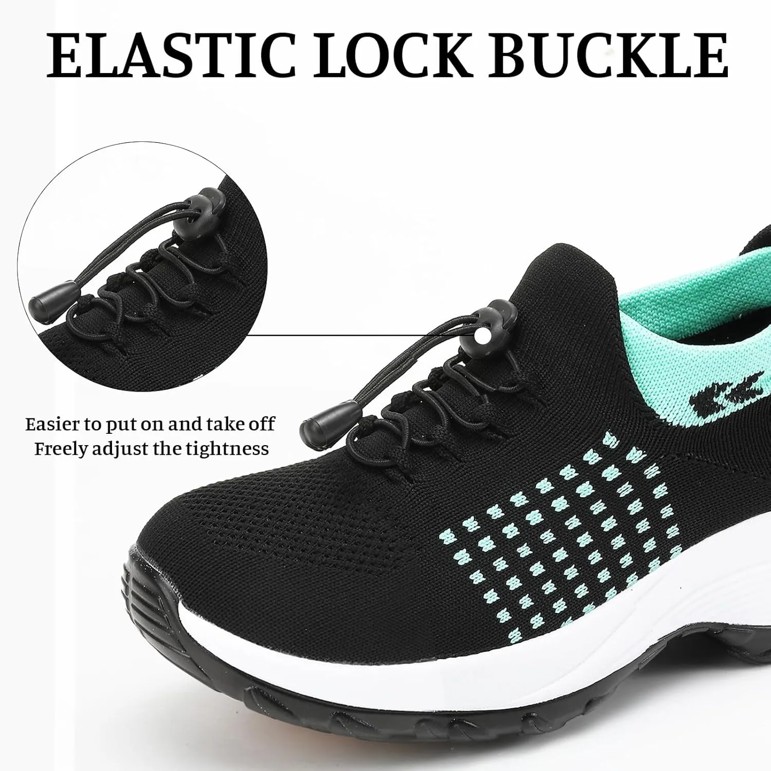 Platform Sneakers for Women Comfort Wear Orthowear Shoes Casual Mesh Breathable Streach Comfortwear Orthopedic Shoes Comfortable Slip-On Running Jogging Shoe with Arch Support