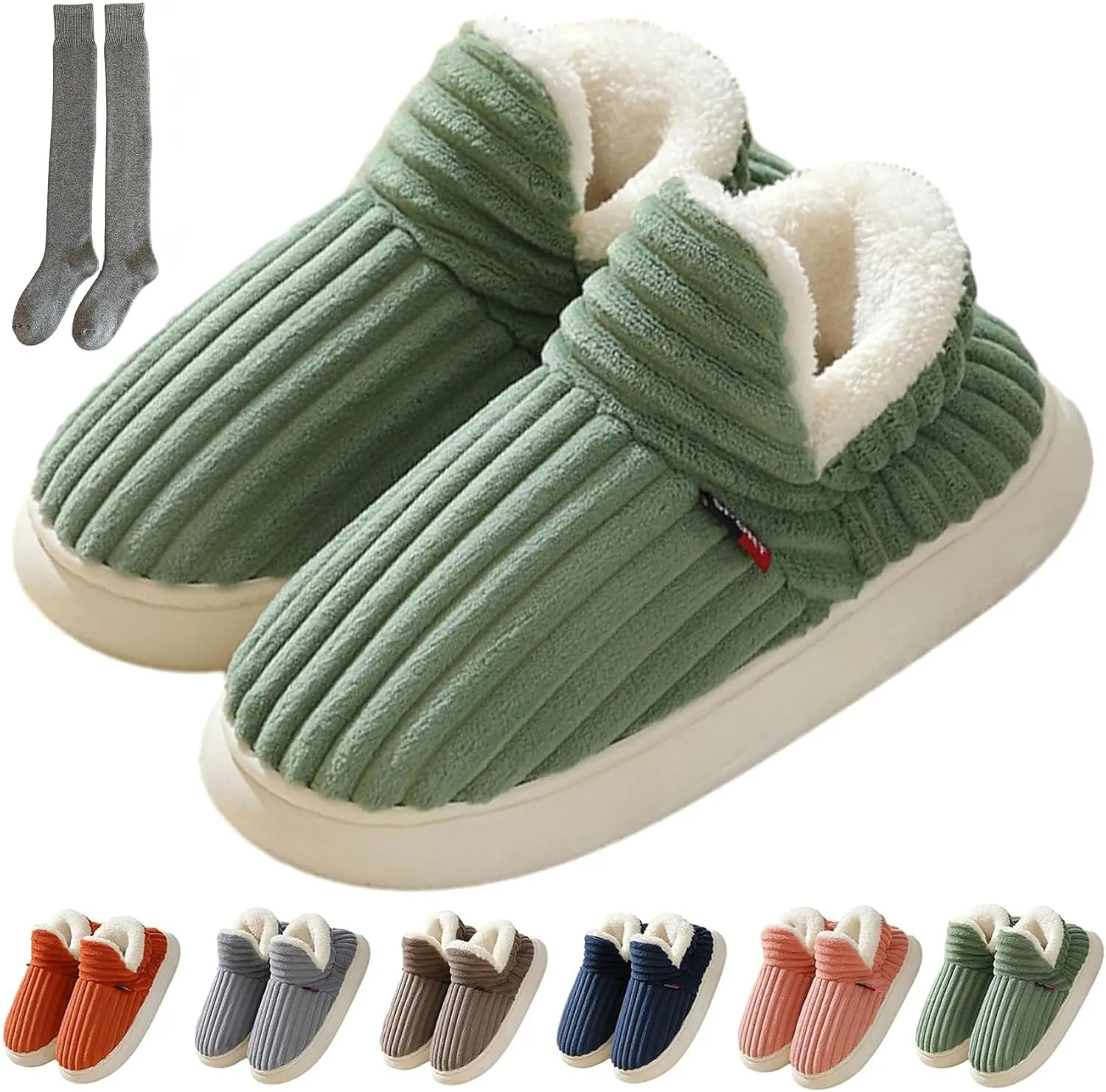 Pluffi Cozy Stylish Slipper, Pluffi Slipper Booties, Winter Fuzzy Warm Thick-Soled Plush House Cloud Slides Men Women