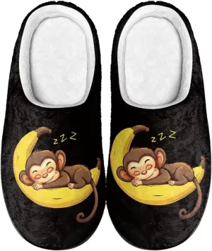 Poceacles House Slippers Women Men Fuzzy Slipper Soft Non-Slip Bedroom Slippers for Home, Travel