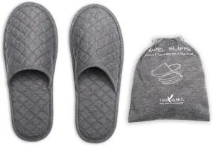Portable Travel Slippers Cotton Spa Foldable Slippers Closed Toe Slipper Non-Slip Hotel House Slipper with Bag for Trip Home