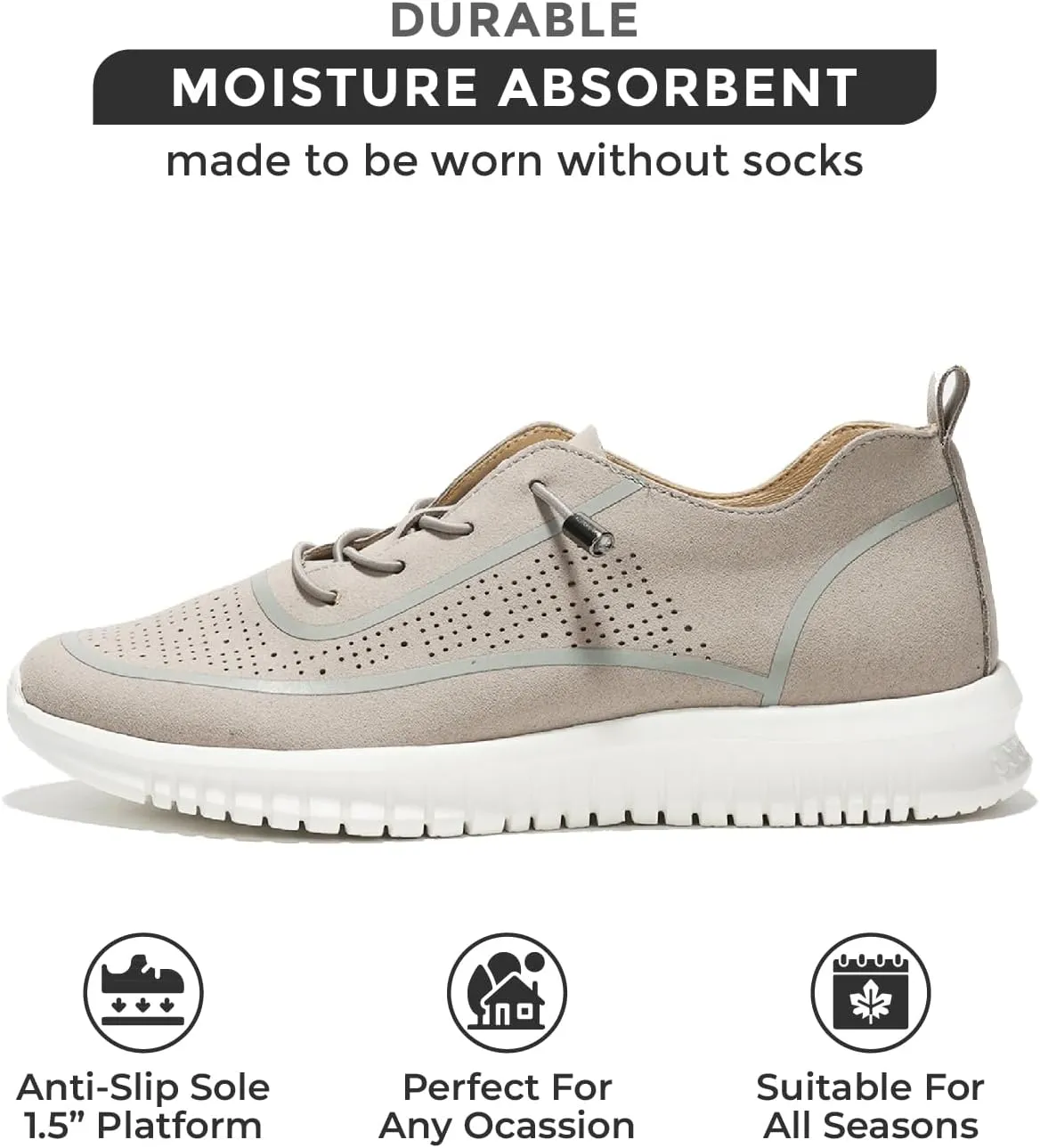 Project Cloud Shoes for Women - Lightweight Sneakers for Women with Leather Insole - Womens Slip on Shoes with Memory Foam - Machine Wash & Sockless Wear Sneakers (Daisy)