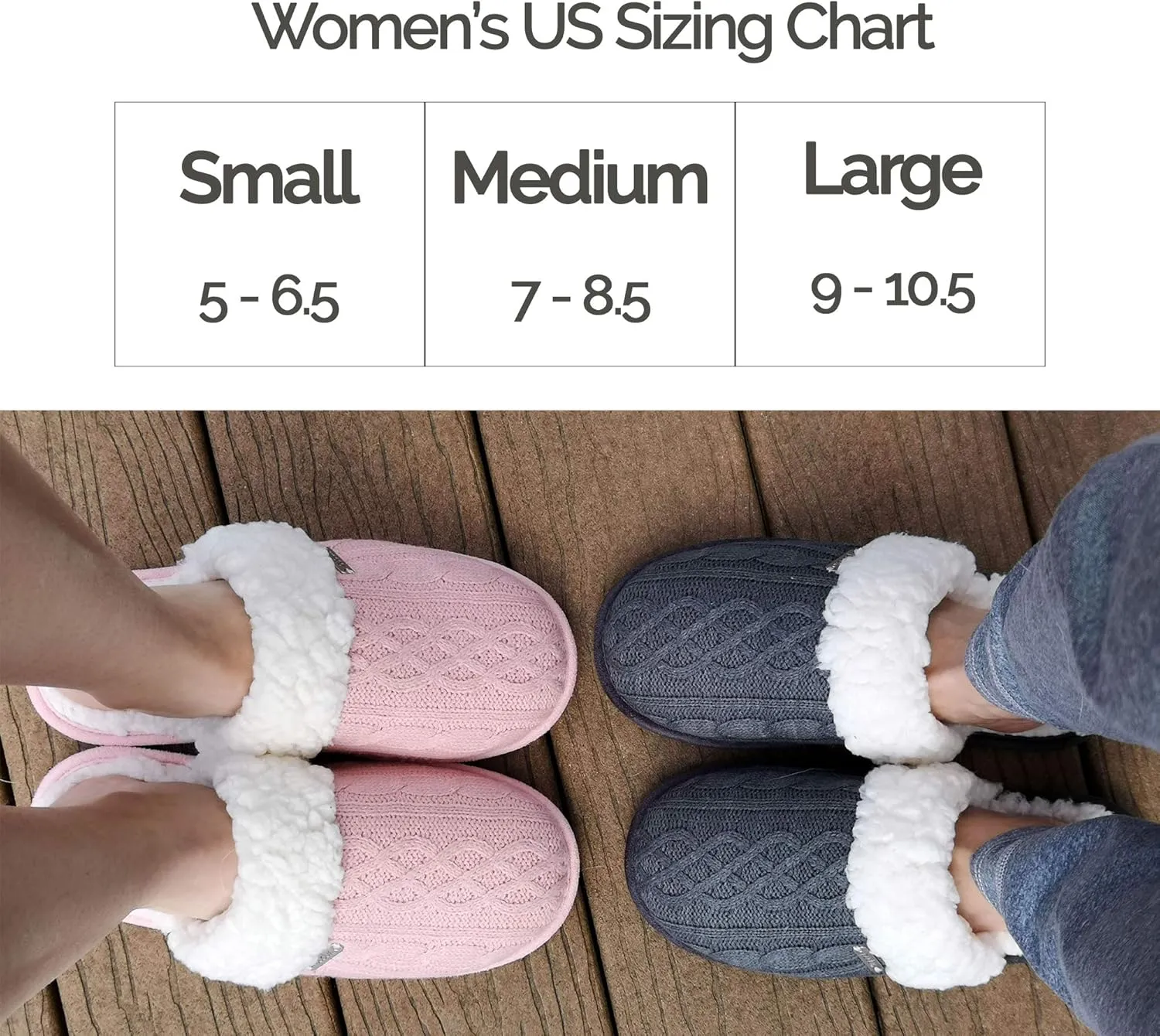 Pudus Women's Cozy House Slippers with Memory Foam & Extra-Plush Fleece Lining