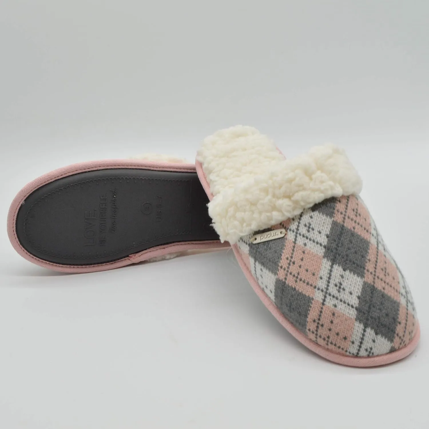 Pudus Women's Cozy House Slippers with Memory Foam & Extra-Plush Fleece Lining