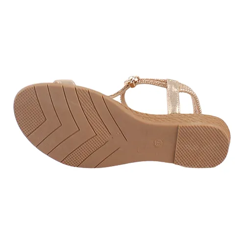 Redz Ladies Low Wedge Sandals - 3Z8923-10 - Gold