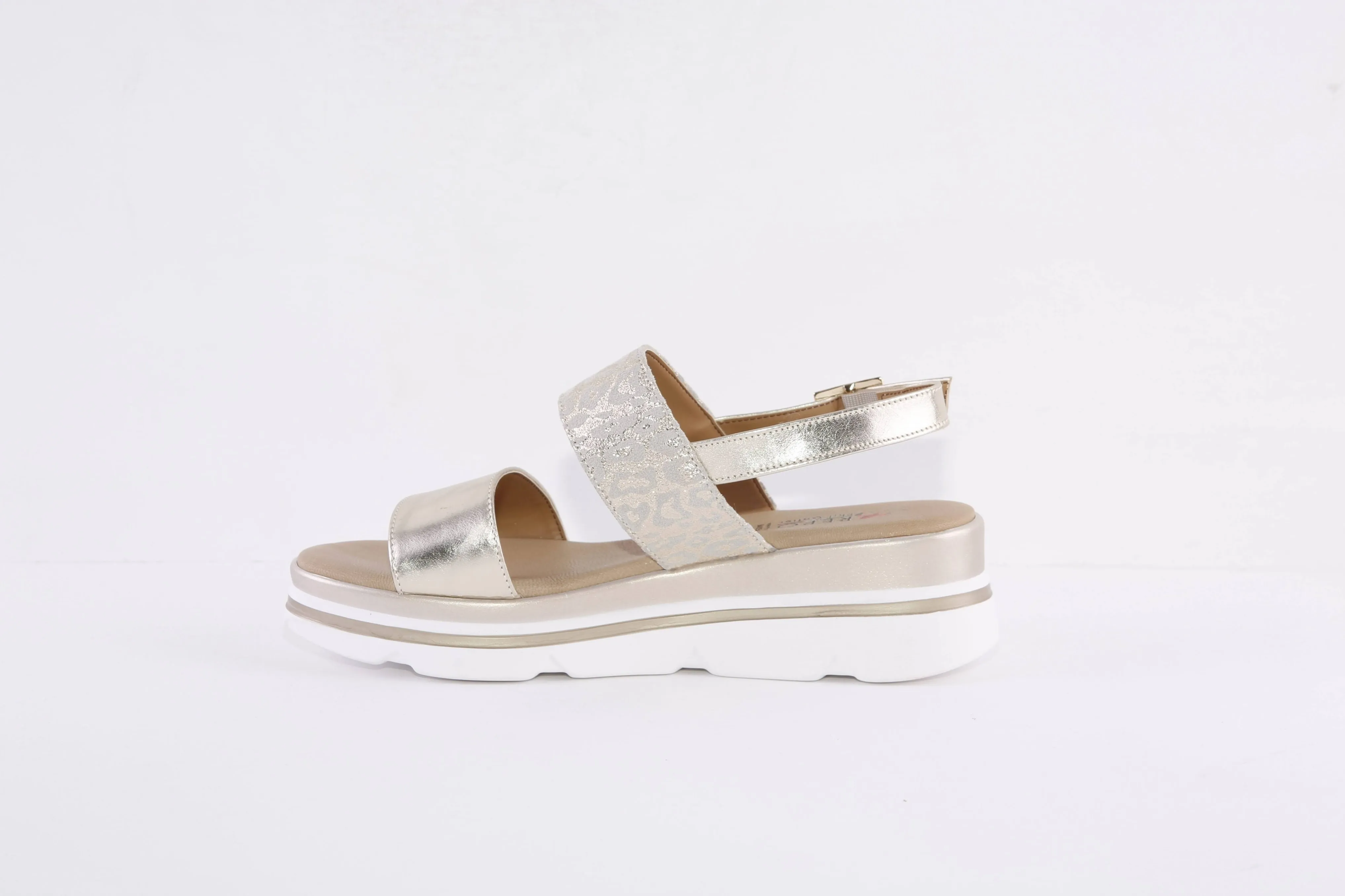 REPO - 83252 LOW WEDGE FASHION SANDAL - GOLD