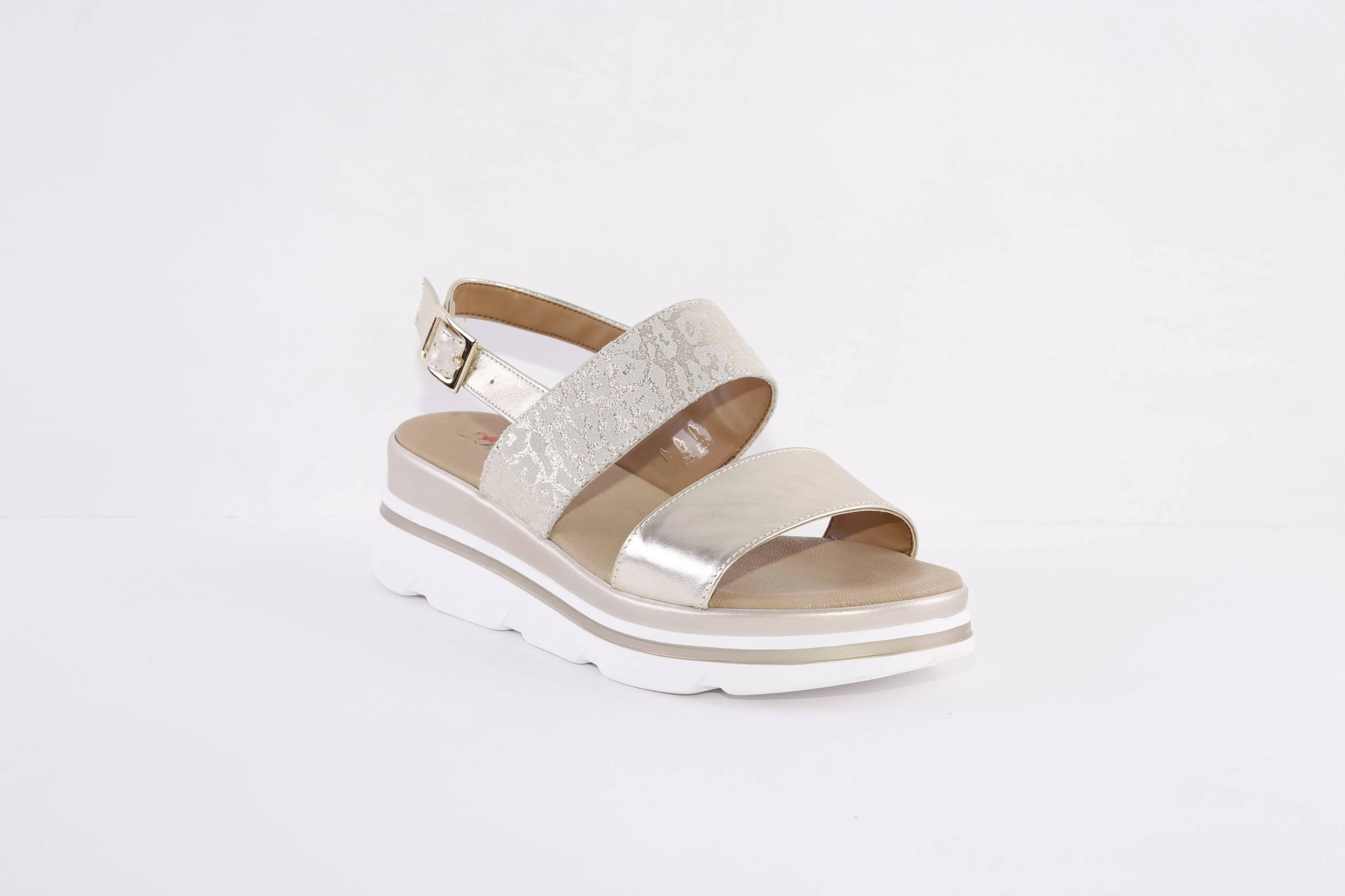 REPO - 83252 LOW WEDGE FASHION SANDAL - GOLD