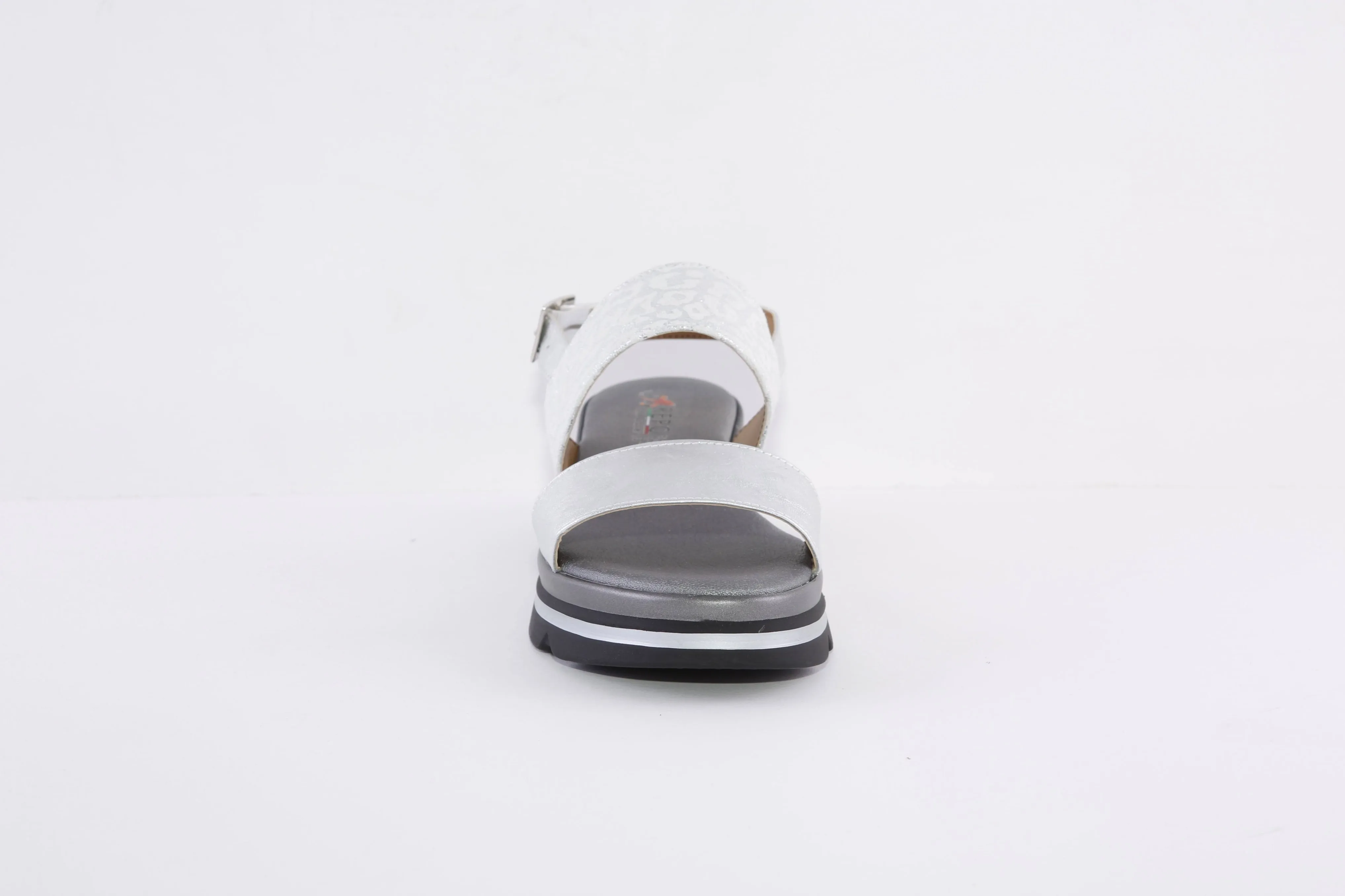 REPO - 83252 LOW WEDGE FASHION SANDAL - SILVER