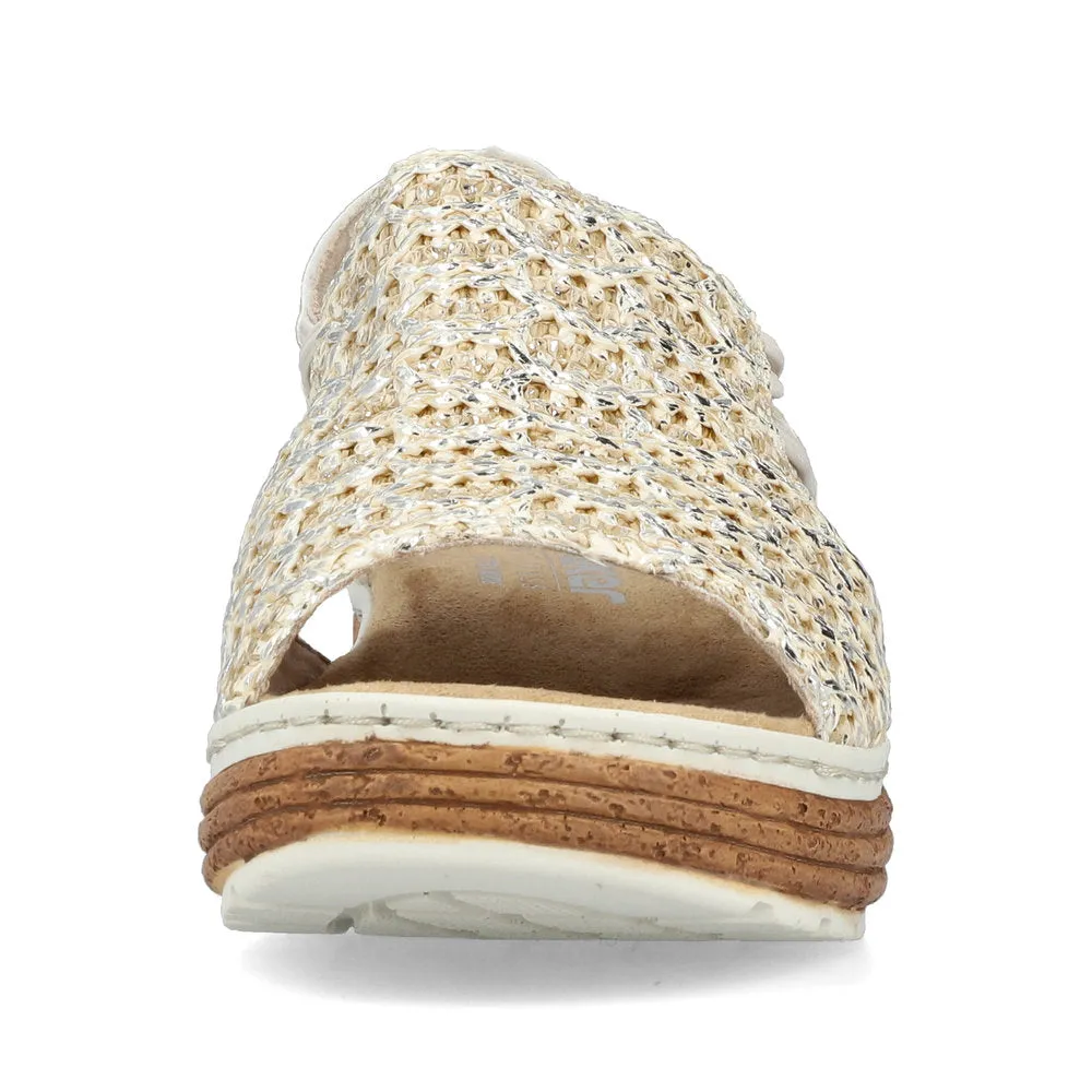 Rieker Natural Weave Sandal Beige/Silver