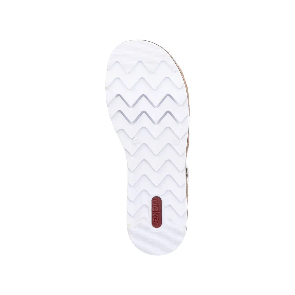 RIEKER - V7949-90 LOW WEDGE COMFORT SANDAL - GOLD