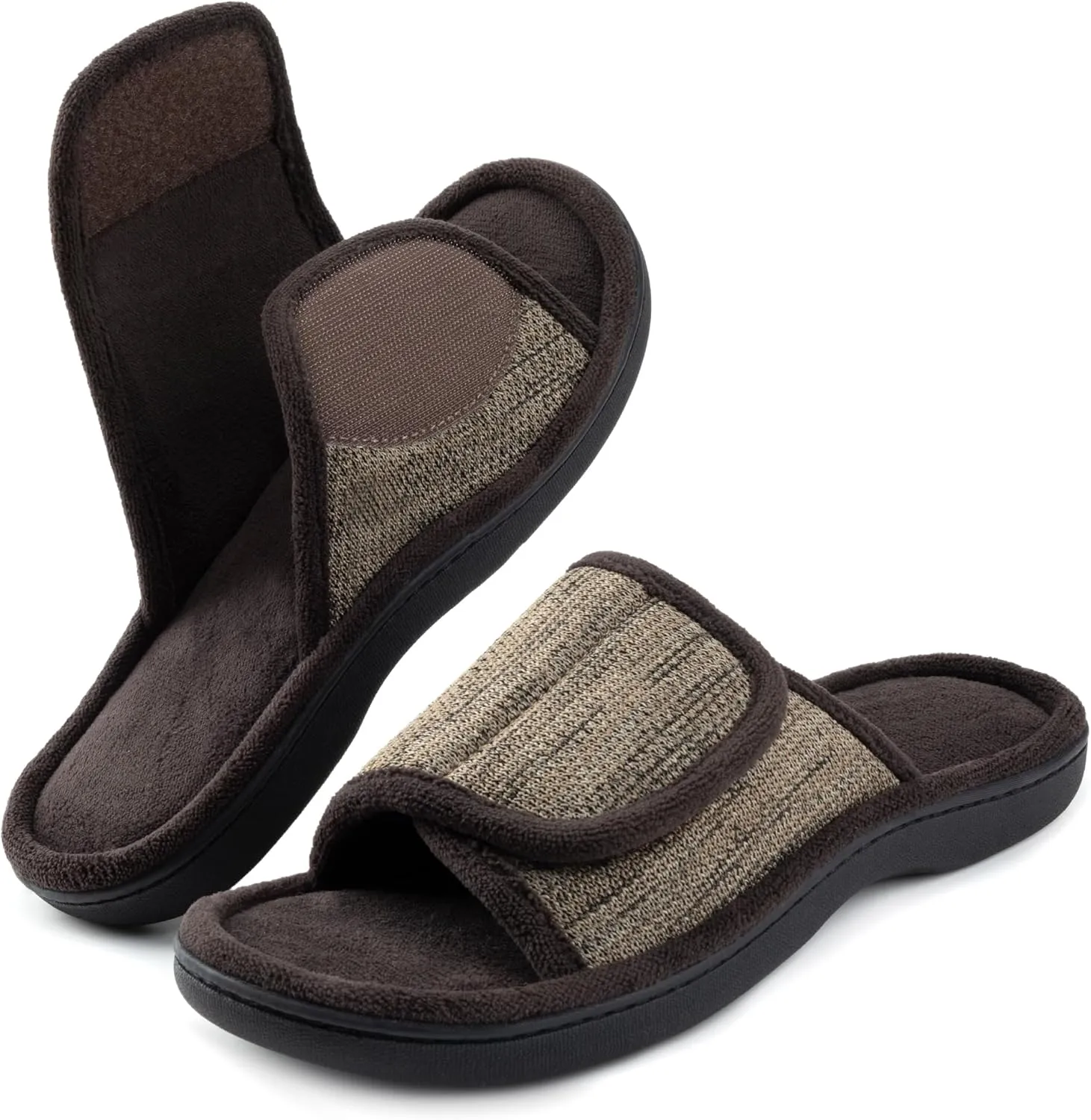 RockDove Men's Adjustable Wrap Memory Foam Slide Slipper