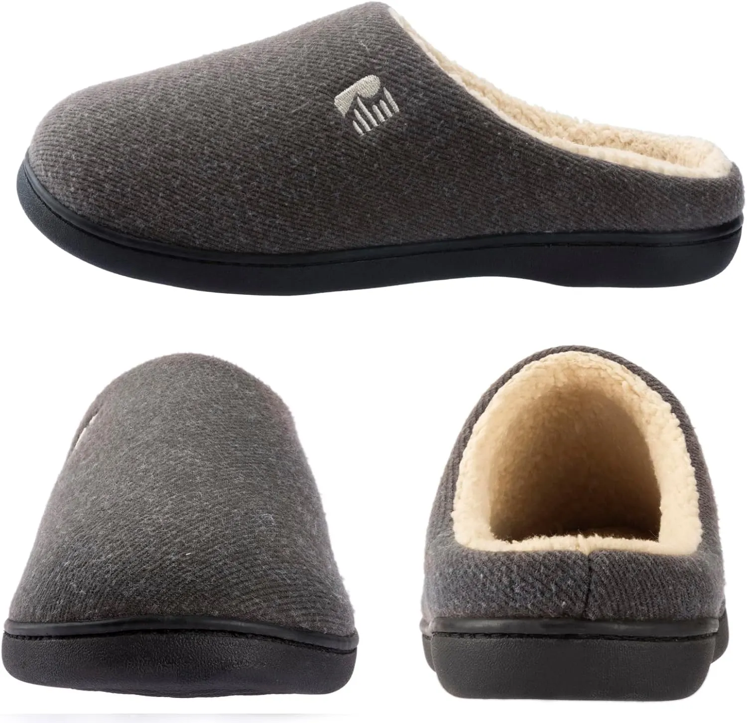 RockDove Men's Sherpa Lined Memory Foam Clog Slipper