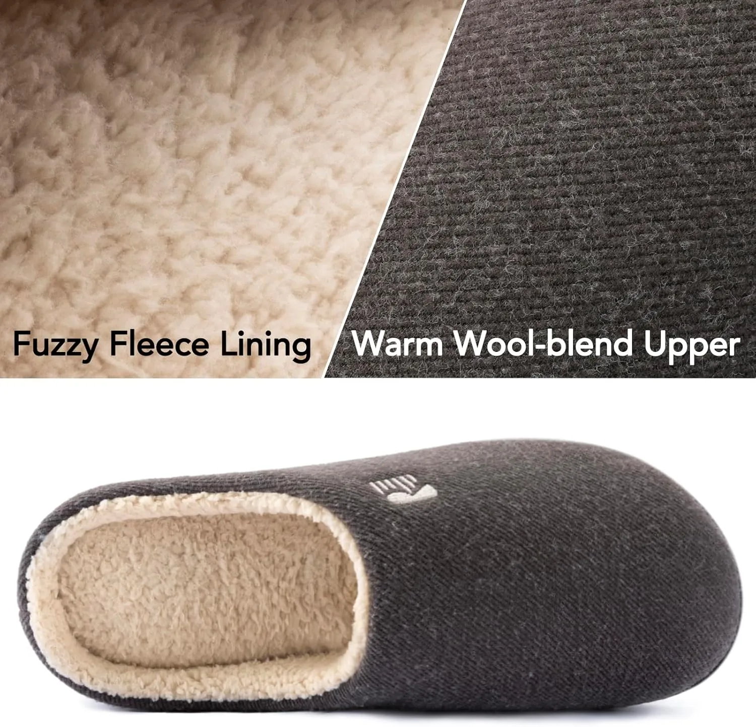 RockDove Men's Sherpa Lined Memory Foam Clog Slipper
