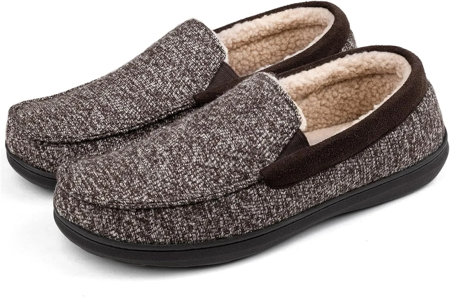 RockDove Men's Sherpa Lined Memory Foam Moc Slipper