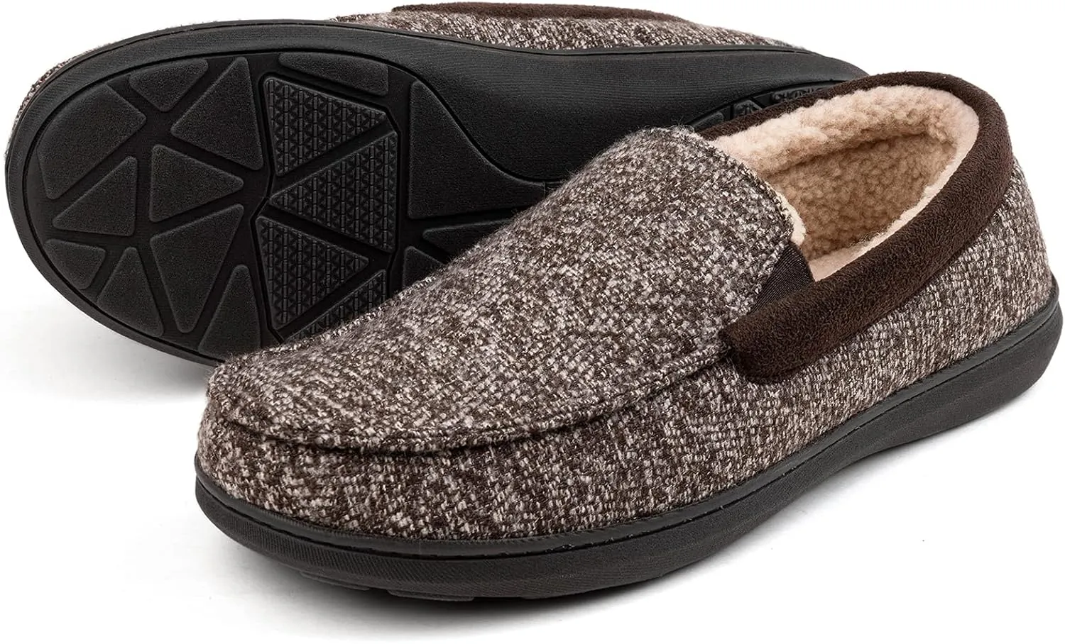 RockDove Men's Sherpa Lined Memory Foam Moc Slipper