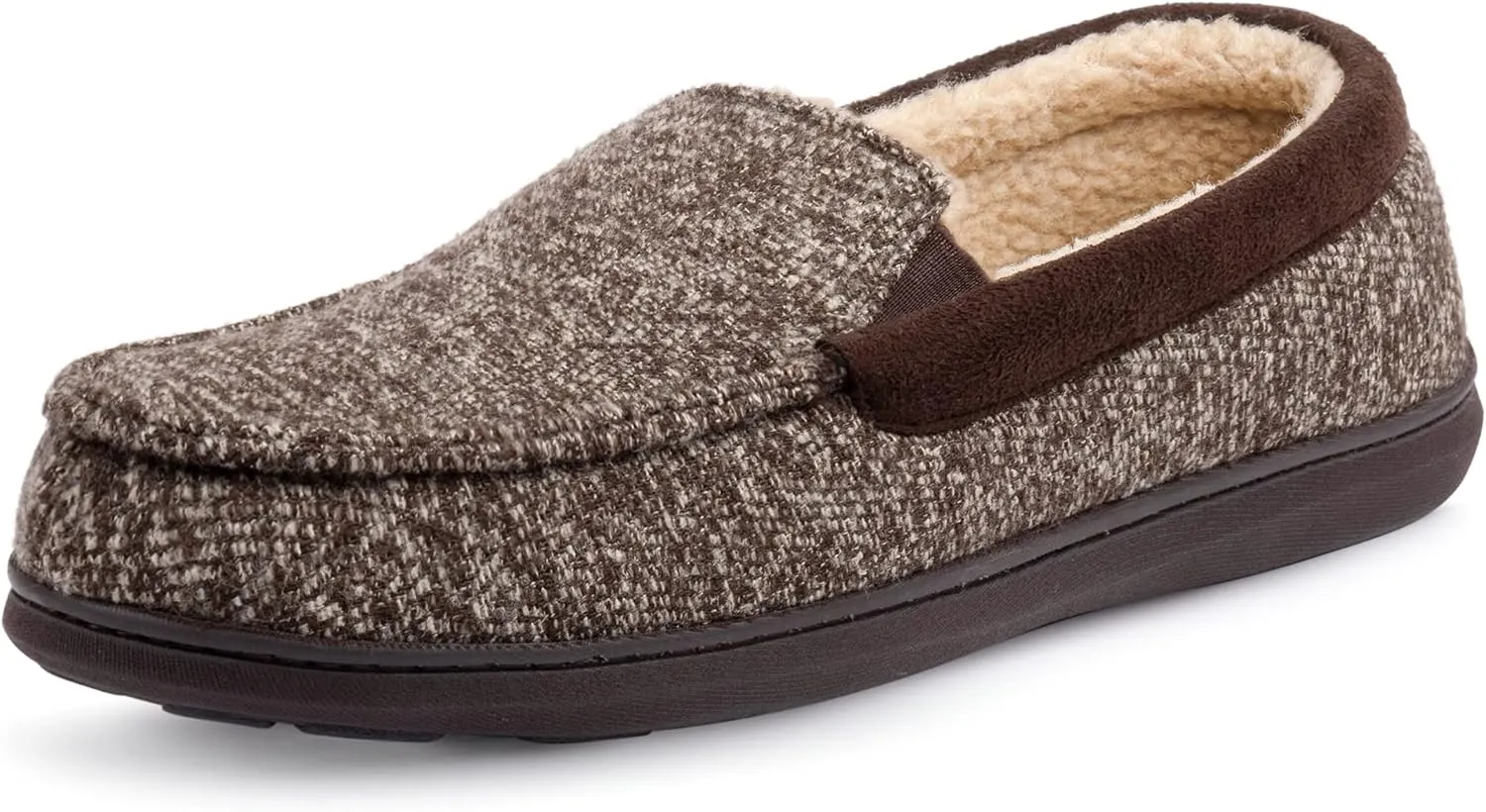 RockDove Men's Sherpa Lined Memory Foam Moc Slipper