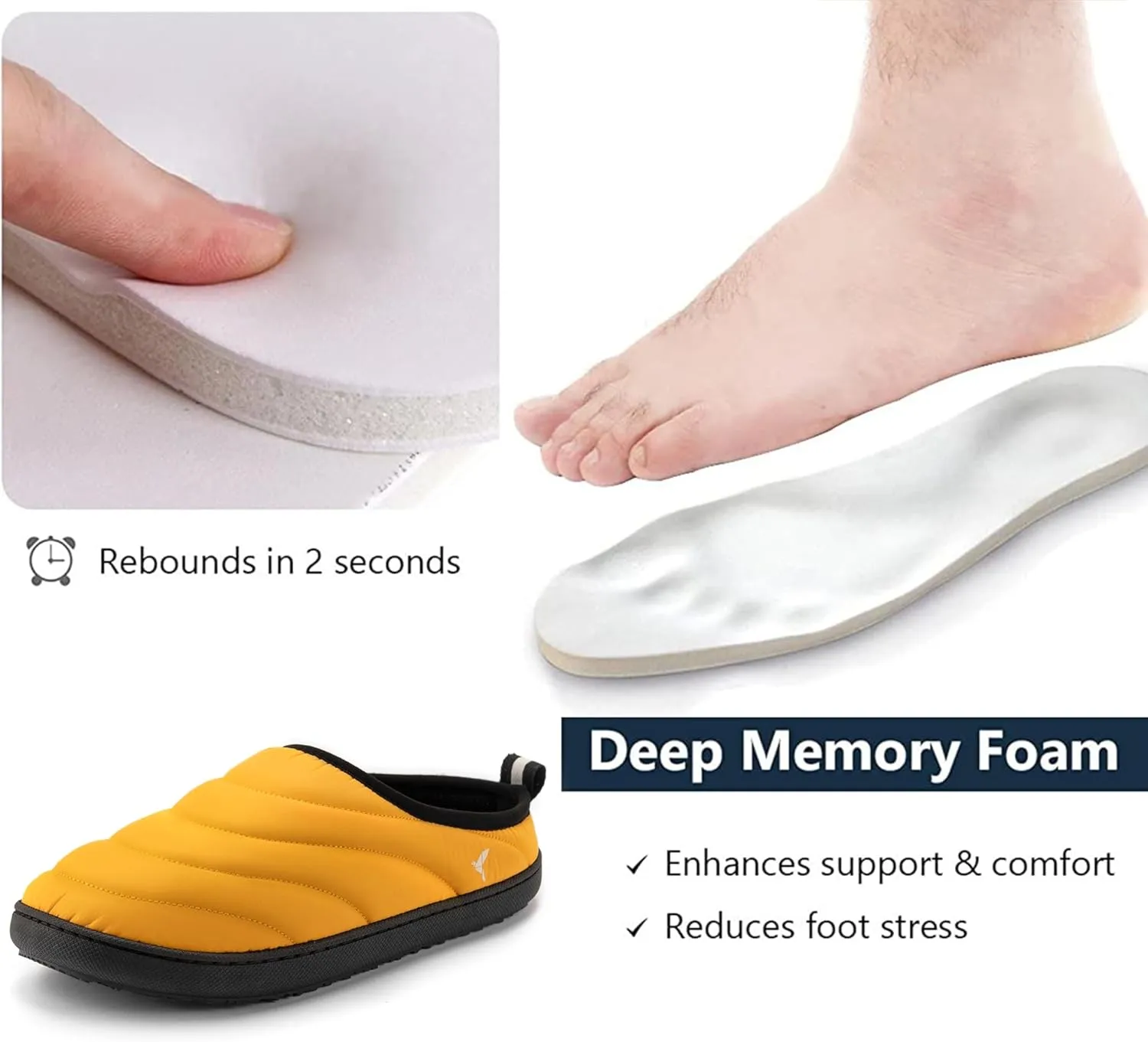 RockDove Men's Trail-Therm Quilted Memory Foam Indoor Oudoor Camp Slipper