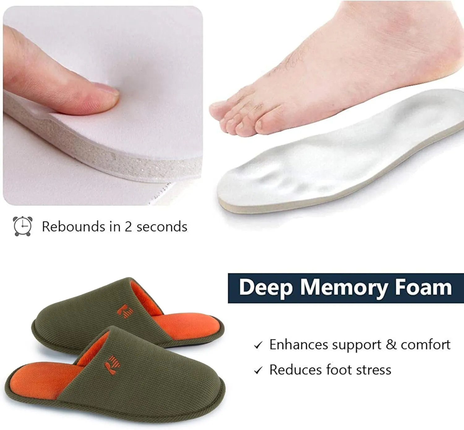 RockDove Men's Two-Tone Memory Foam Lightweight Scuff House Slipper